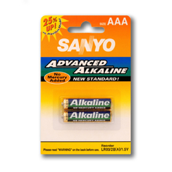 SANYO AAA ALKALINE BATTERIES 2 PACK