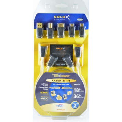 GoldX GXQUO5 18in & 36in USB 5 IN 1 CABLES