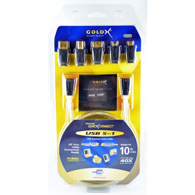 GoldX GXQU10 10FT USB 5 IN 1 CABLE