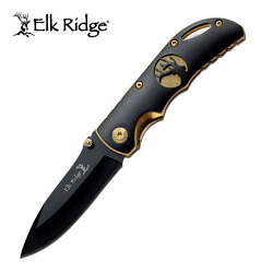 Elk Ridge ER-134 Gentlemen's Knife Black and Gold