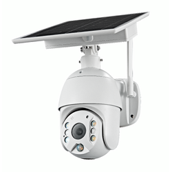 GERBER PTZ 4G White Security Camera Solar