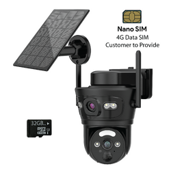 GERBER PTZ Dual Lens 4G Black Solar Security Camera