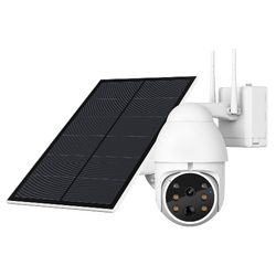 GERBER PTZ WiFi White Security Camera Solar
