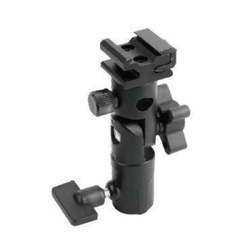 Fancier SA35RD Metal Light Stand Bracket Mount Adapter - Swivel Tilt Flash Holder 1/4" 3/8"