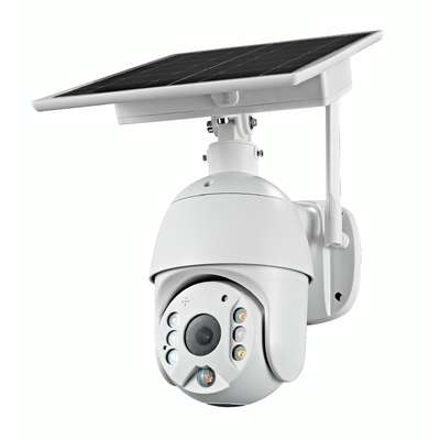 GERBER PTZ 4G White Security Camera Solar