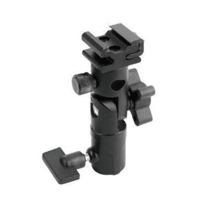 Fancier SA35RD Metal Light Stand Bracket Mount Adapter - Swivel Tilt Flash Holder 1/4" 3/8"